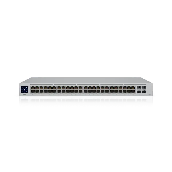 Ubiquiti UniFi 48-port Managed Gigabit Layer2 switch, 48x Gigabit Ethernet Ports w/ 32x 802.3at POE+, 4x SFP Port Touch Display 195W