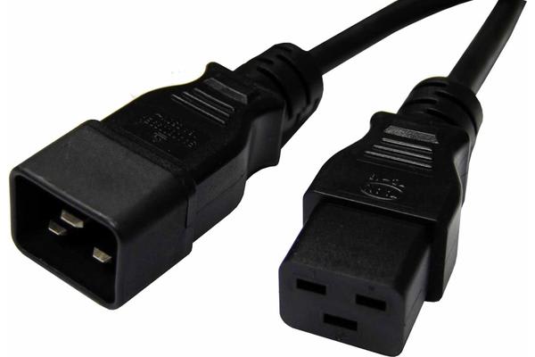 8Ware 1m Power Extension Cable Lead 15A IEC C19 to IEC C20 Male to Female for UPS PDU PC Servers Rack-mount Power Distribution Units
