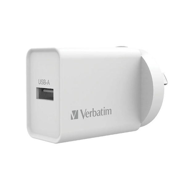 [66590] Verbatim USB AU/NZ Plug Wall Phone Charger/Charging Brick Single Port 2.4Amp