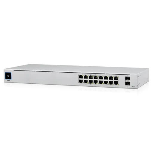 [NHU-USW-16-POE] Ubiquiti UniFi 16-port Managed Gigabit Switch - 8x PoE+ Ports, 8x Gigabit Ethernet Ports, 2x SFP , 42W, Touch Display, Fanless , GEN2
